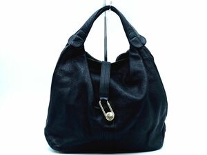 FURLA フルラ 本革 レザー ハンド バッグ 黒ｘカーキ ■■ ☆ eca6 レディース