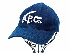 A.P.C. アーペーセー LACOSTE デニム ロゴ ベースボール キャップ sizeS/紺 ■■◎ ☆ ecb5 メンズ