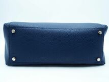 kate spade ケイトスペード レザー リボンデザイン トート バッグ 濃紺 ■■ ☆ ecc2 レディース_画像5