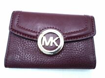 ネコポスOK MICHAEL KORS マイケルコース ロゴ キーケース ボルドー ■■ ☆ ecc5 レディース_画像1