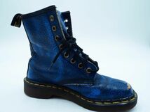 Dr.Martens ドクターマーチン イングランド製 花柄 型押し レースアップ ブーツ size3（22.0cm）/青 ■■ ☆ ecc8 子供服_画像5