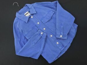 ZARA ザラ ワイド カラー Gジャン デニム ジャケット sizeS/青 ■◇ ☆ eca1 レディース