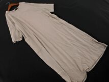 COMME CA ISM コムサイズム 七分袖 Tシャツ ワンピース size9/ベージュ ■◇ ☆ eca4 レディース_画像1