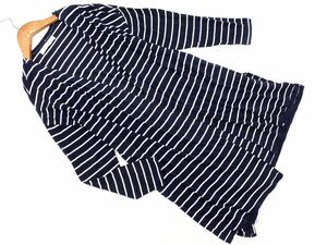 AZUL BY MOUSSY azur bai Moussy stripe cardigan sizeS/ white x navy blue #* * eca4 lady's 