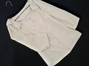 tocco closet トッコクローゼット リボン ブラウス シャツ sizeM/グレージュ ■◇ ☆ eca4 レディース