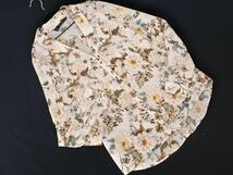 ZARA basic ザラ ベーシック シフォン 花柄 ブラウス シャツ sizeXS/アイボリー ■◇ ☆ eca4 レディース_画像1