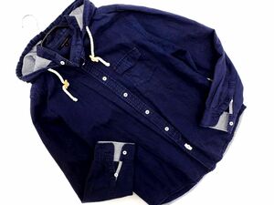 CIAOPANIC チャオパニック 綿麻 フード ジャケット シャツ sizeM/紺 ■◇ ☆ eca5 メンズ