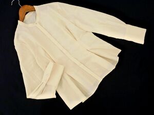 NATURAL BEAUTY BASIC ナチュラルビューティーベーシック バンドカラー タック ブラウス シャツ sizeM/アイボリー ■◇ ☆ eca5 レディース