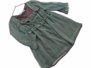  clamp ryus chiffon small floral print blouse shirt size38/ tea #* * eca6 lady's 
