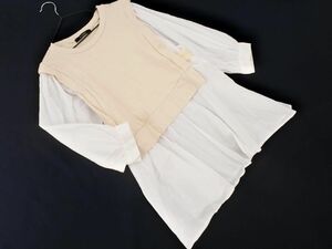 w closet ダブルクローゼット フェイクレイヤード シャツ sizeF/白ｘベージュ ■◇ ☆ eca6 レディース