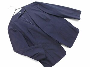 KEITH キース 大きいサイズ ノーカラー ジャケット size44/紺 ■◇ ☆ eca6 レディース