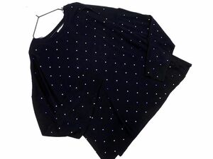 ZARA ザラ ラインストーン ニット セーター sizeS/紺 ■◇ ☆ eca8 レディース