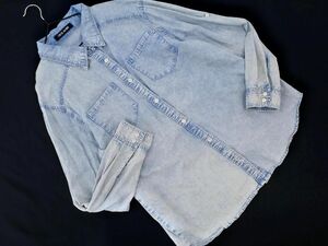 CECIL McBEE Cecil McBee shirt sizeM/ light blue #* * ecb1 lady's 