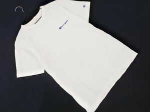 Champion チャンピオン ロゴ 刺繍 Tシャツ sizeL/白 ■◆ ☆ ecb1 メンズ