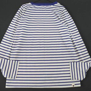 ROXY ロキシー ボーダー ロゴ 刺繍 Tシャツ sizeM/オフホワイトｘ青 ■◇ ☆ ecb2 レディースの画像7
