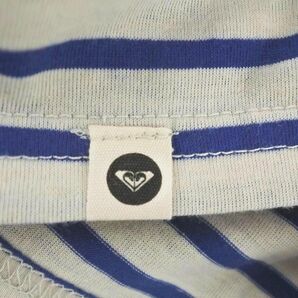 ROXY ロキシー ボーダー ロゴ 刺繍 Tシャツ sizeM/オフホワイトｘ青 ■◇ ☆ ecb2 レディースの画像6