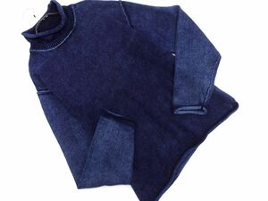 DUFFER ダファー INDIGO コットン ニット タートルネック ニット セーター sizeM/濃紺 ■◇ ☆ ecb3 メンズ