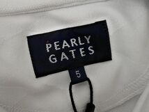 新品 PEARLY GATES パーリーゲイツ ゴルフウェア アーガイル ロゴプリント ポロシャツ size5/白 ■◆◎ ☆ ecb3 メンズ_画像8