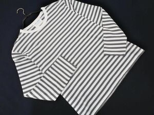 ネコポスOK フォーク＆スプーン アーバンリサーチ ボーダー Tシャツ size4/白ｘグレー ■◇ ☆ ecb3 メンズ