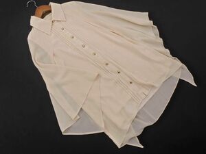 CECIL McBEE Cecil McBee chiffon slit blouse shirt sizeM/ beige #* * ecb5 lady's 