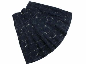 49AV JUNKO SHIMADA 49 avenue Junko Shimada total race flair skirt size40/ navy blue #* * ecb5 lady's 