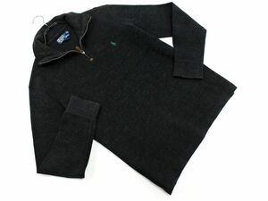 POLO RALPH LAUREN ポロ ラルフローレン ジップ ニット カットソー sizeM/チャコール ■◇ ☆ ecb5 メンズ