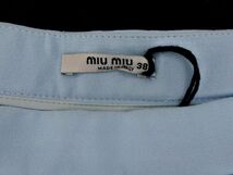 新品 miu miu ミュウミュウ タック スカート size38/水色 ■◇ ☆ ecb4 レディース_画像5