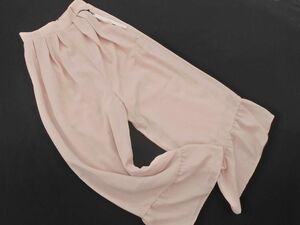  new goods Heather Heather frill wide pants sizeF/ pink #* * ecb8 lady's 