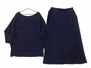 PLST プラステ ドルマン ニット セーター スカート セットアップ sizeS/紺 ◇■ ☆ ecb8 レディース