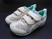 ASICS アシックス TUM167 アイダホ BABY CT 4 小花柄 スニーカー 17cm 白ｘミント ■■ ☆ ecb8 子供服_画像1