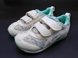 ASICS アシックス TUM167 アイダホ BABY CT 4 小花柄 スニーカー 17cm 白ｘミント ■■ ☆ ecb8 子供服