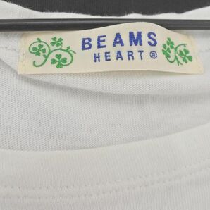 ネコポスOK BEAMS HEART ビームスハート 迷彩 ボーダー チュニック カットソー sizeONE/白ｘ緑 ■◇ ☆ ecb9 レディースの画像4