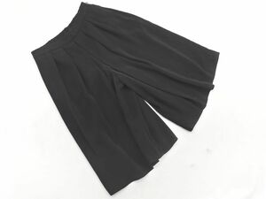 INDIVI インディヴィ タック ガウチョ パンツ size38/黒 ■◇ ☆ ecb9 レディース