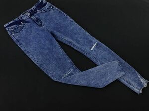 JEANASIS ジーナシス ストレッチ カットオフ スキニー デニムパンツ sizeS/青 ■■ ☆ ecb9 レディース