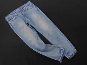 upper hights アッパーハイツ ダメージ加工 カットオフ クロップド デニムパンツ size25/水色 ■◇ ☆ ecc2 レディース