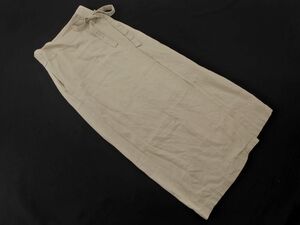 LOWRYS FARM Lowrys Farm linen. длинный наматывать LAP юбка sizeF/ бежевый #* * ecc2 женский 