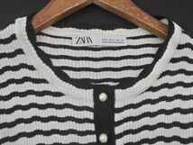 ZARA ザラ ボーダー カーディガン sizeS/白ｘ黒 ■◇ ☆ ecc2 レディース_画像3