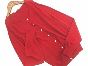  new goods Earth Music & Ecology contact cold sensation cardigan sizeM/ red #* * ecc5 lady's 