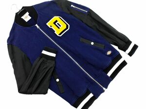 Dickies ディッキーズ スウェット 切替 MA-1 スタジャン ジャケット sizeM/紺ｘ黒 ■◇ ☆ ecc5 メンズ