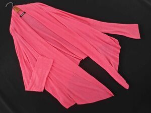 DKNY Donna Karan New York linen100% shawl cardigan sizeL/ pink #* * ecc5 lady's 