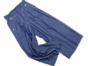 Techichi Te chichi gold button tuck wide pants sizeM/ dark blue #* * ecc6 lady's 