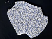 ネコポスOK ZARA WOMAN ザラ ウーマン 花柄 ブラウス シャツ sizeS/青 ■◇ ☆ ecc7 レディース_画像1