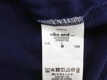 niko and ニコ アンド プリント Tシャツ sizeL/紺 ■◇ ☆ ecc8 レディース_画像4