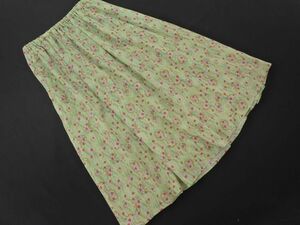 bulle de savon bulle de savon total pattern flair skirt sizeF/ yellow green #* * ecc9 lady's 