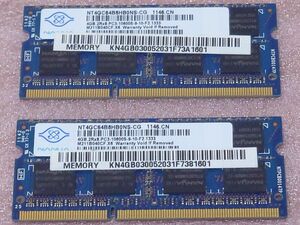 Nanya NT4GC64B8HB0NS-CG 2枚セット◆PC3-10600S/DDR3-1333 8GB(4GB x2)