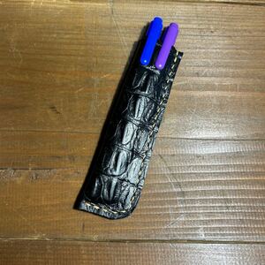 DHA ハンドメイド レザー 革 ペンケース 手縫い ボールペン 万年筆 47