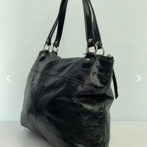【良品】COACH コーチ ポピー レザー グラム トートバッグ アンスラサイト #19002