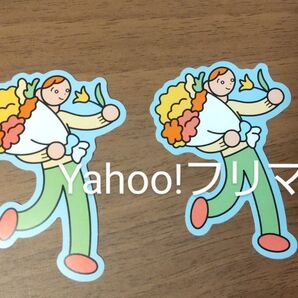 厚紙補強有◆ unpis×atre 春の街の登場人物ステッカーキャンペーン unpisさん描き下ろしのオリジナルステッカー 2枚