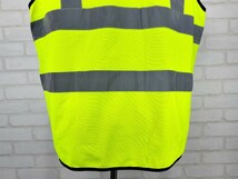 送料無料 ワークベスト 蛍光イエロー ベスト WORK WEAR 安全 反射ベスト 3M 再帰 反射 高輝度 輸入品 ユーロ US 古着 サイズフリー 072_画像8