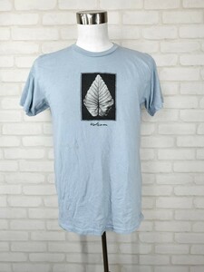 US アメリカ 古着 輸入品 半袖 プリント コットン 綿 Tシャツ Tシャツ サイズ L VOLCOM　ボルコム 水色　サックスブルー 青 100